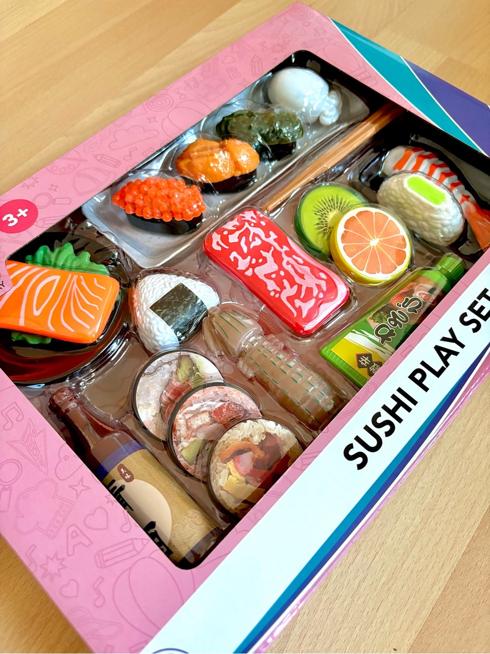 Sushi Toy Play Food Set with 22 Pieces – Seafood Sauces & Chopsticks *NEW*